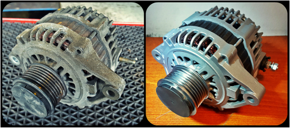 Fyrir og eftir viðgerð